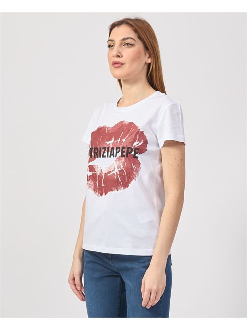 T-shirt femme Patrizia Pepe avec imprimé baiser PATRIZIA PEPE | 8M1691-J256W103